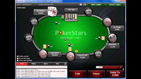 pokerstars login play money